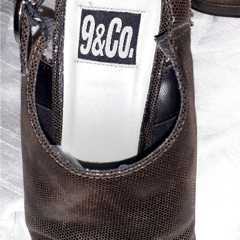 9 & Co. Slingback Booties Size 7M Brown - Picture 5 of 7